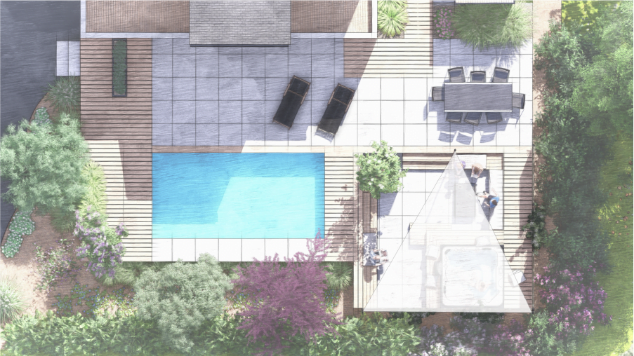 Conception 3D d'un jardin